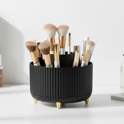 360° Rotating Makeup Organizer – Black