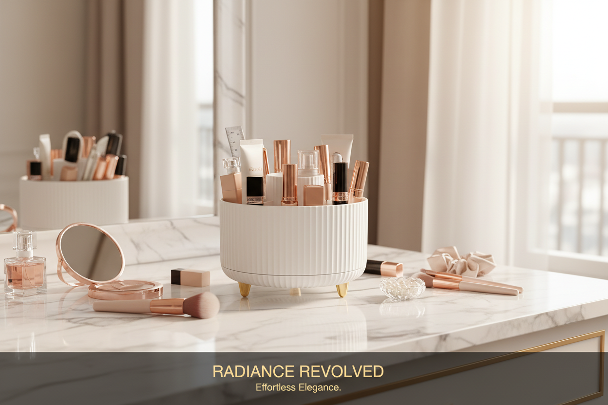 360° Rotating Makeup Organizer – Product Advert