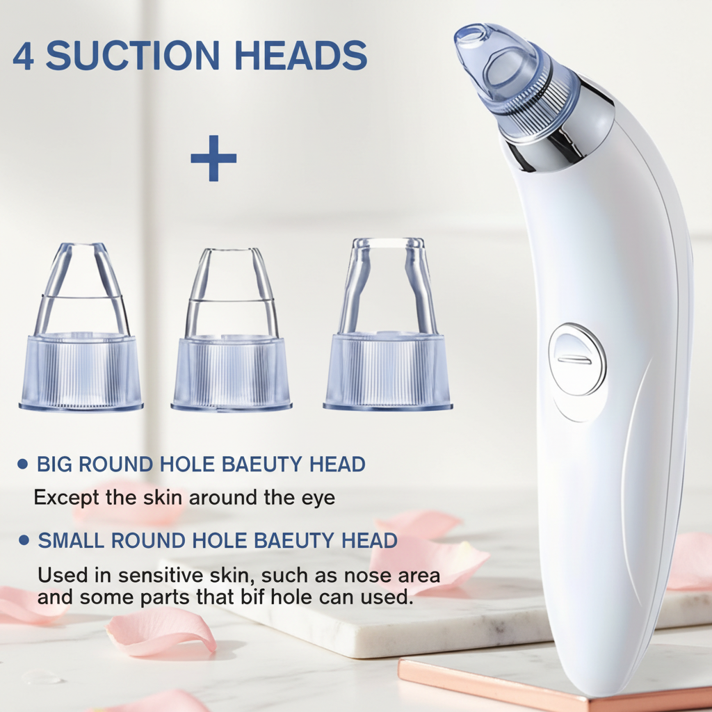 Blackhead Remover Pore Vacuum – 4-Head Electric Skin Cleanser
