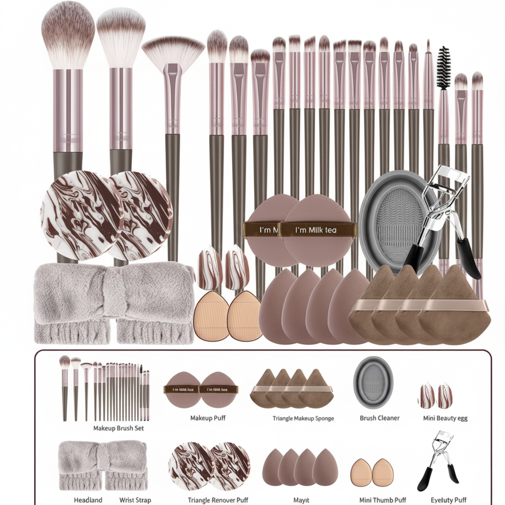 Makeup Brush Set - Pink