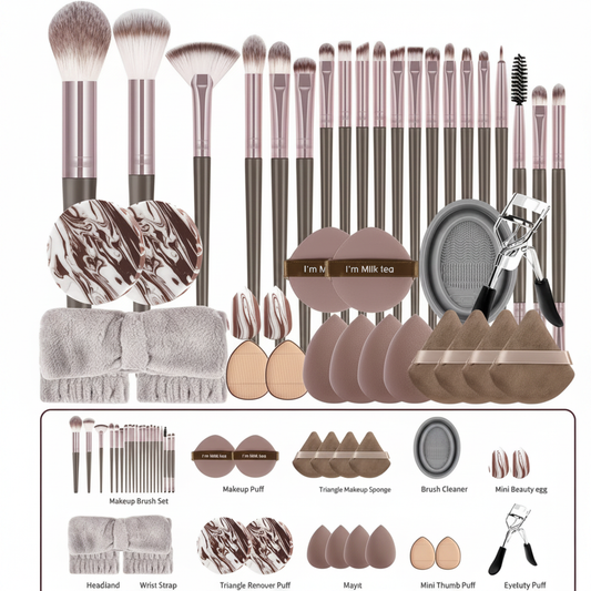 Makeup Brush Set - Pink