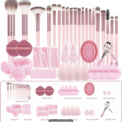 Makeup Brush Set - Pink