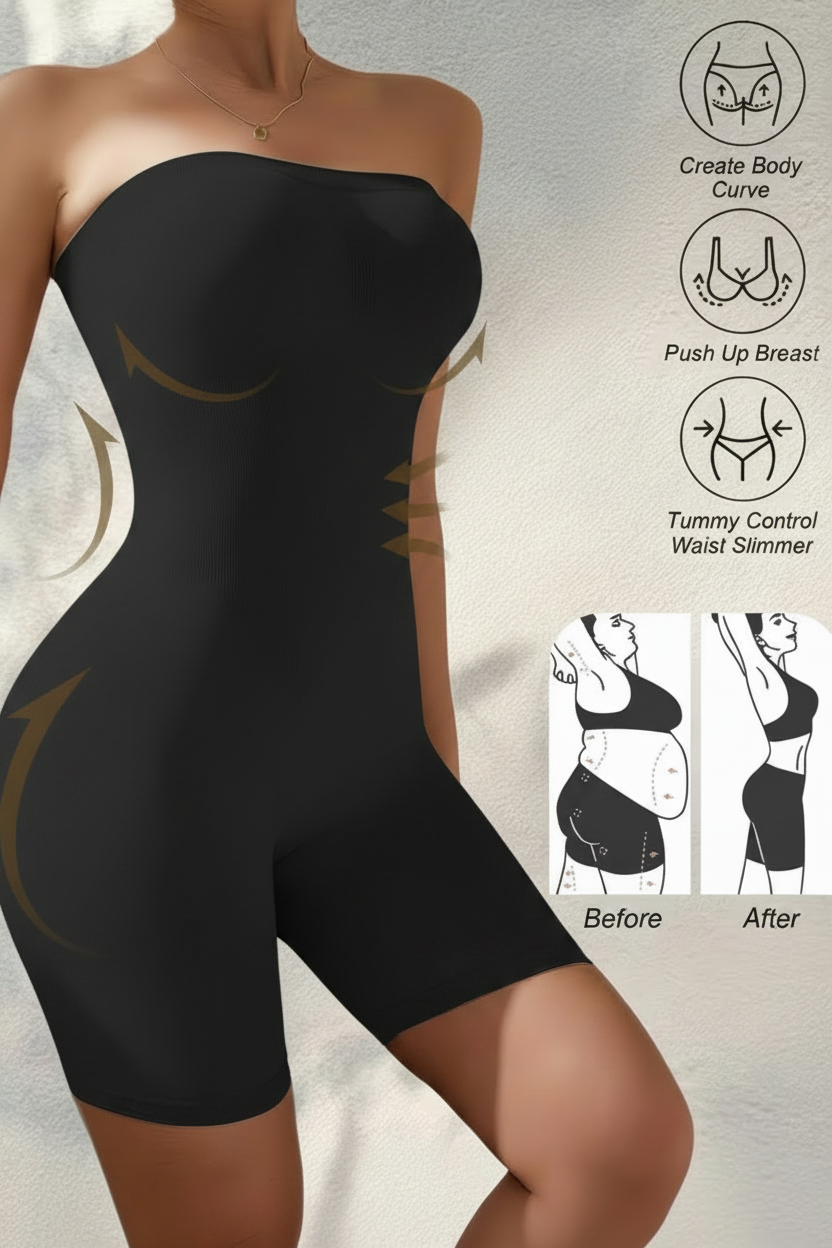 Shapewear Bodysuit Black Front
