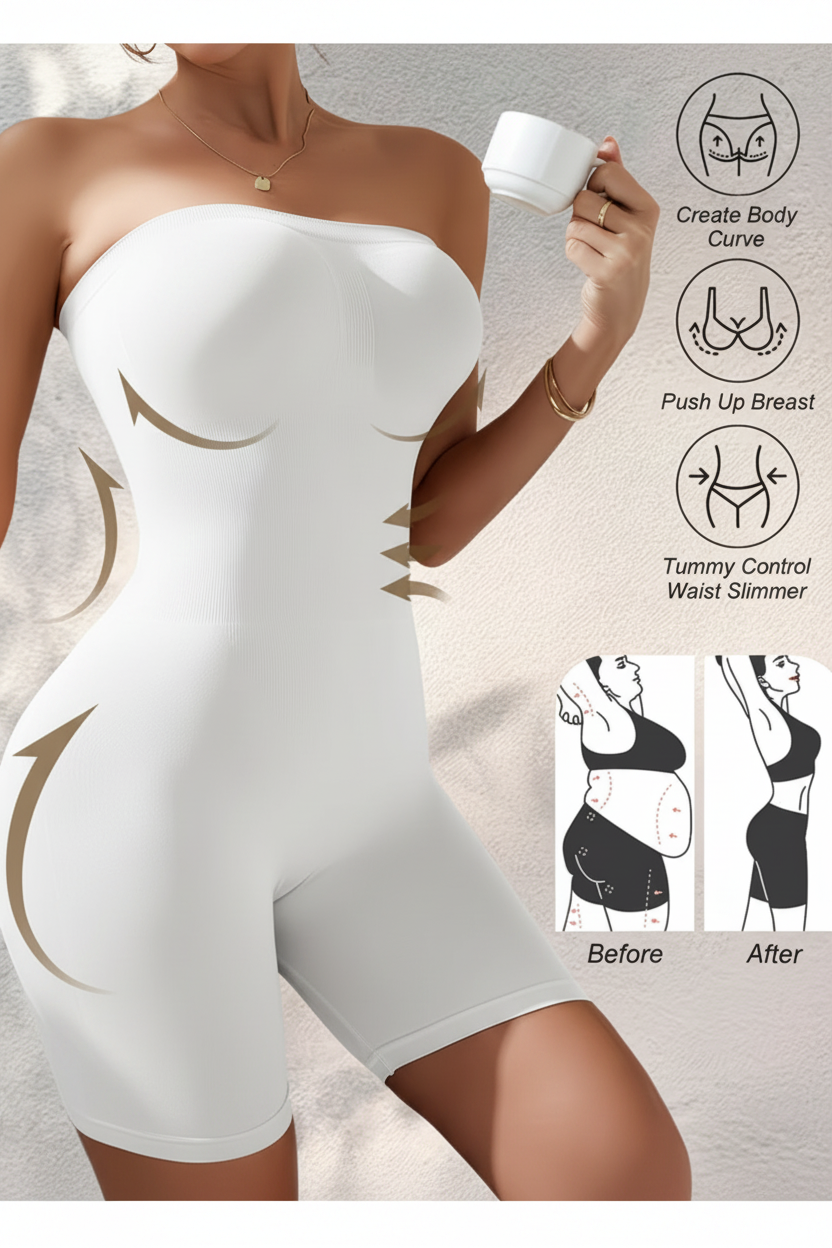 Shapewear Bodysuit White Front