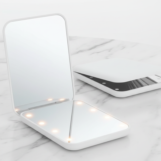 White LED Compact Mirror - Correct Fold