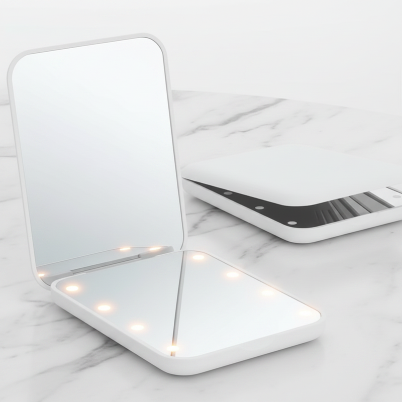 White LED Compact Mirror - Correct Fold
